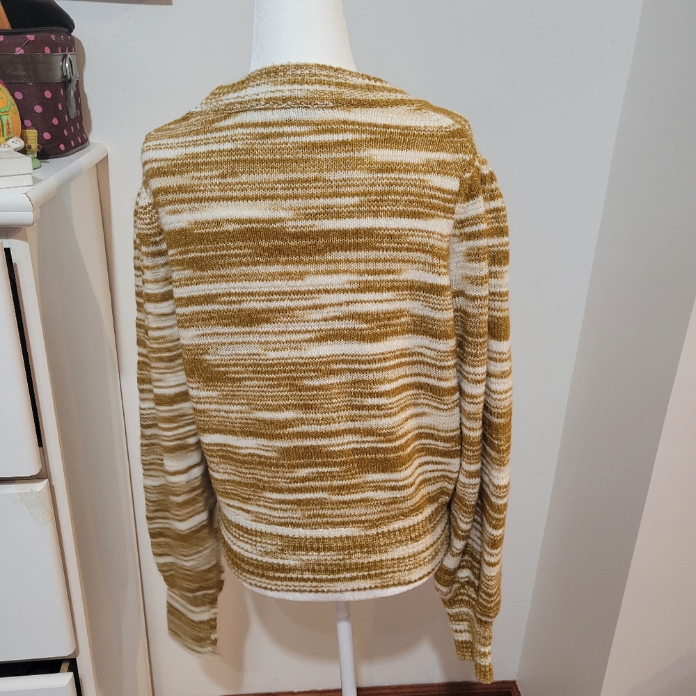 French Connection Brown And White Striped Womens Sweater Casual | Large - Picture 4 of 7